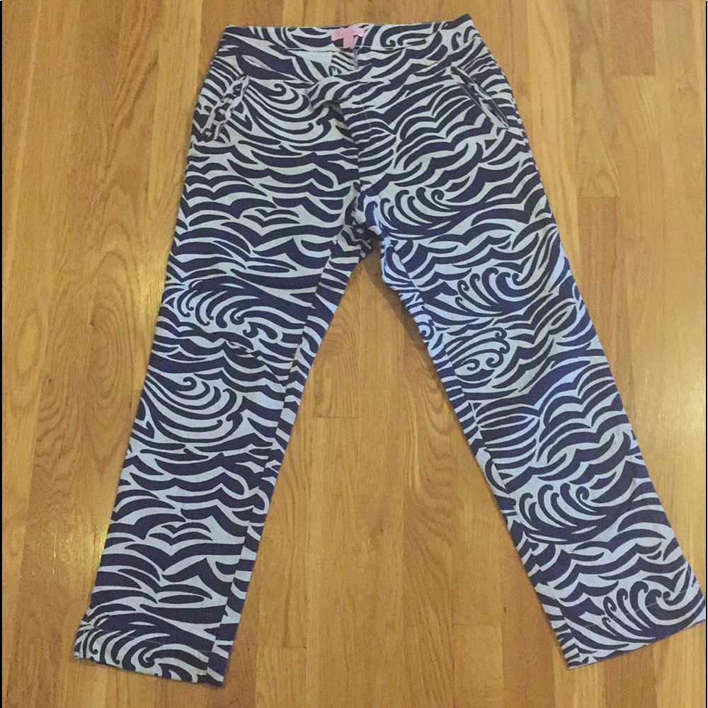 Lilly Pulitzer Navy/White Cropped pants